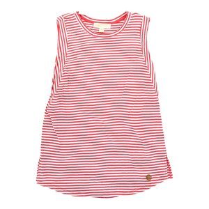 Michael Kors Womens Geranium Tank Top Sz M Red White Striped Sleeveless‎ Stretch